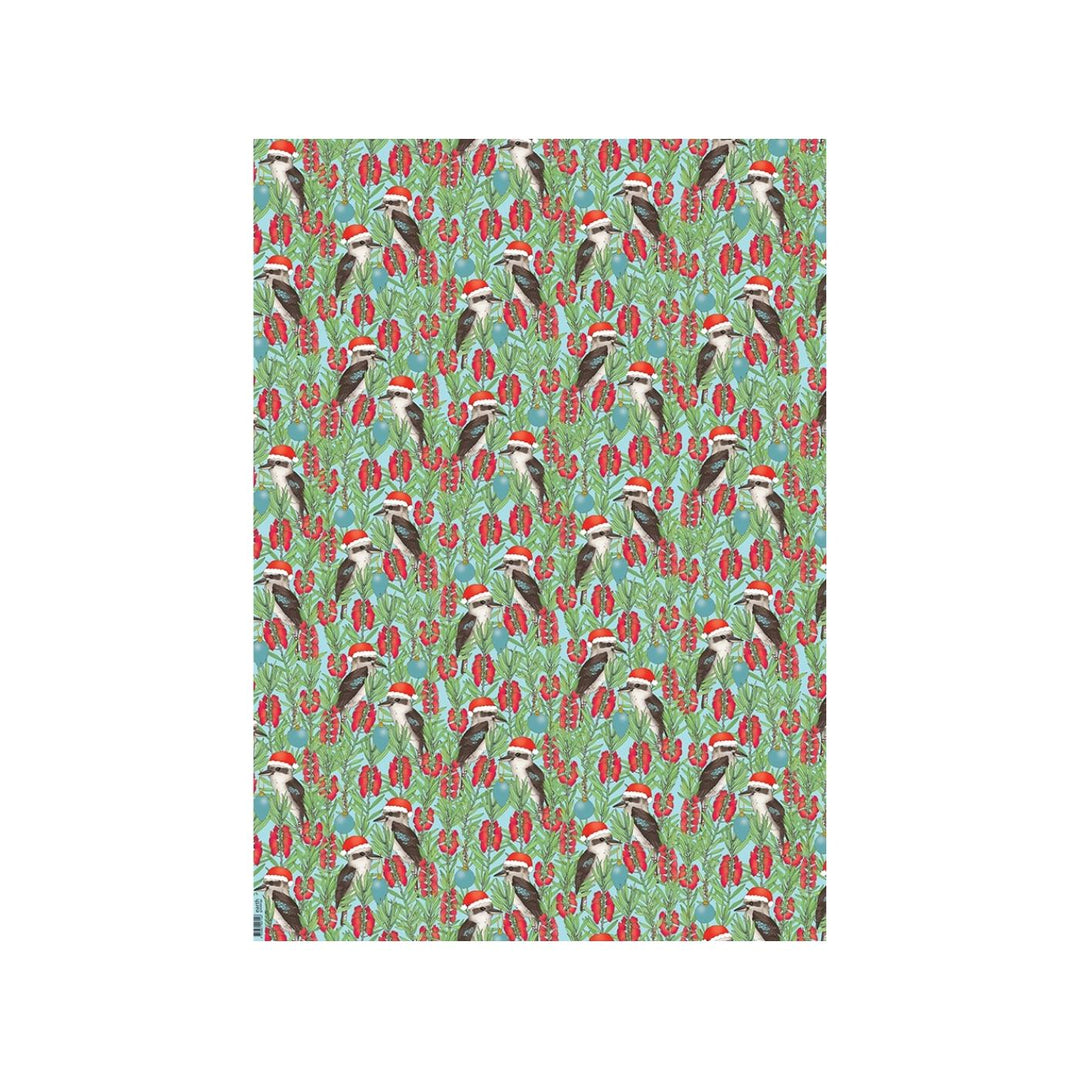 Eco friendly, 100% recycled Christmas wrapping paper featuring Victoria McGrane's art. Carbon neutral with 10% of profits aiding native wildlife and habitat.