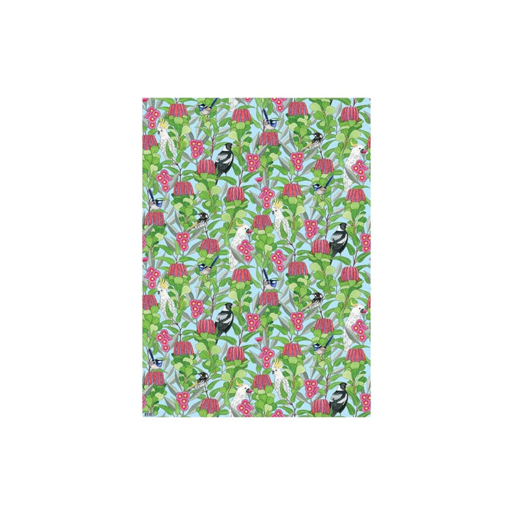 Eco friendly, 100% recycled wrapping paper featuring Negin Maddock's art. Carbon neutral with 10% of profits aiding native wildlife and habitat.