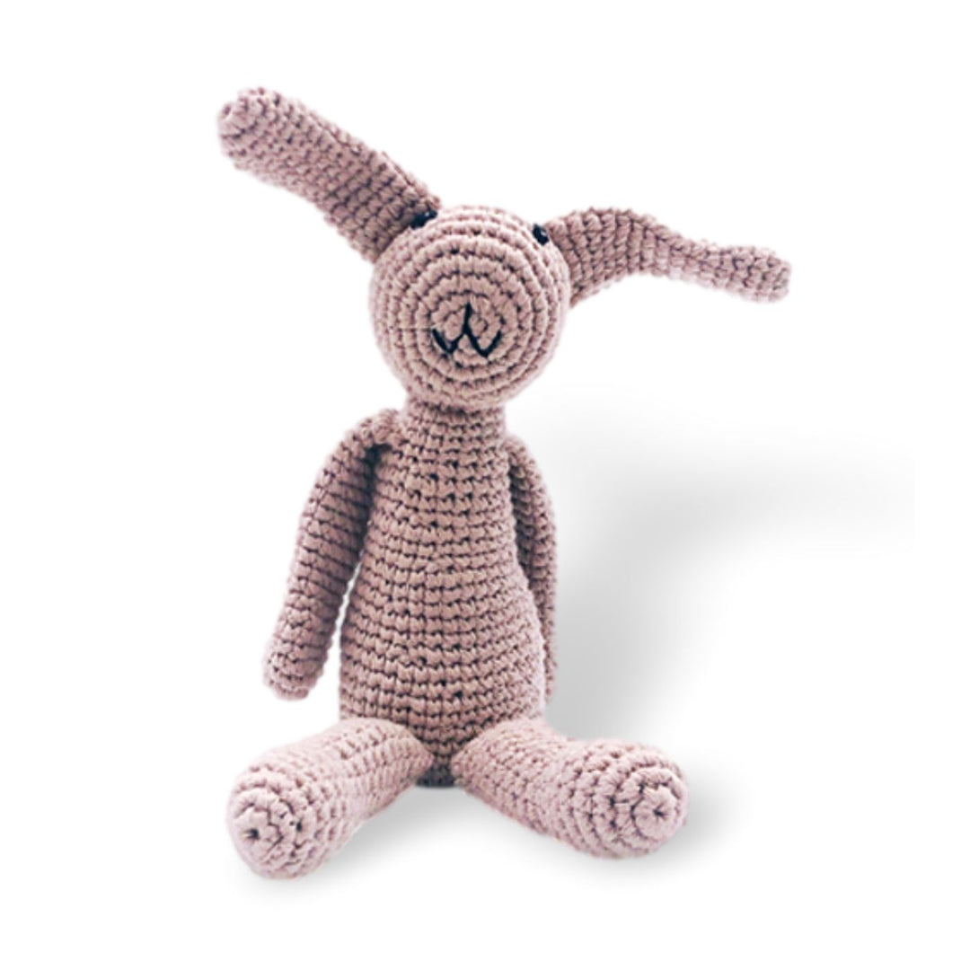 Pebble My first bunny rattle toy. This fun bunny will keep baby entertained and be their best friend. All Pebble products are made by Hathay Bunano - a non-profit fair trade organisation in Bangladesh. 