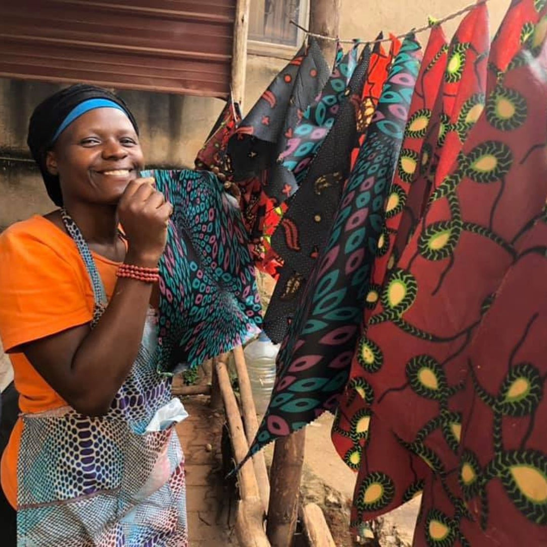 Sophia making wax wraps in Uganda. They are made from sustainably harvested beeswax, organic jojoba oil, and tree resin. You can use them to wrap fresh veggies, cheese, and sandwiches, bag up snacks, and cover plates and bowls.
