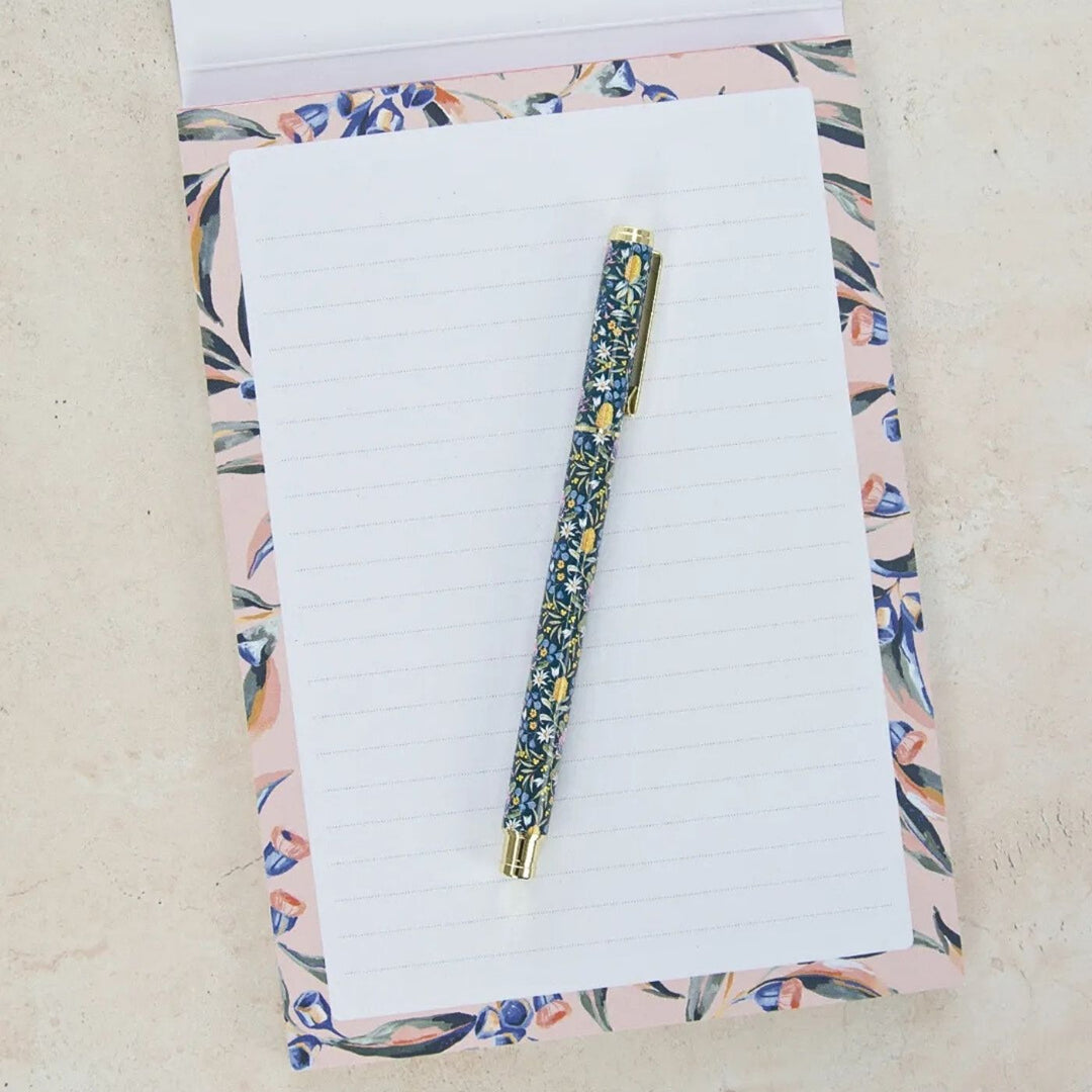 Earth Greetings Gumnut Dance A5 Lined Writing Pad. Eco friendly, Australian Made, 100% recycled writing paper. Write lovely letters and pretty up your desk space with this luxurious A5 Writing Pad.