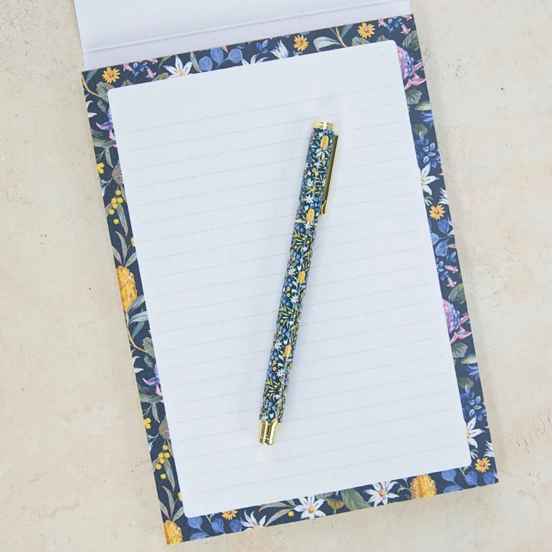 Earth Greetings Bushwalk A5 Lined Writing Pad. Eco friendly, Australian Made, 100% recycled writing paper. Write lovely letters and pretty up your desk space with this luxurious A5 Writing Pad.