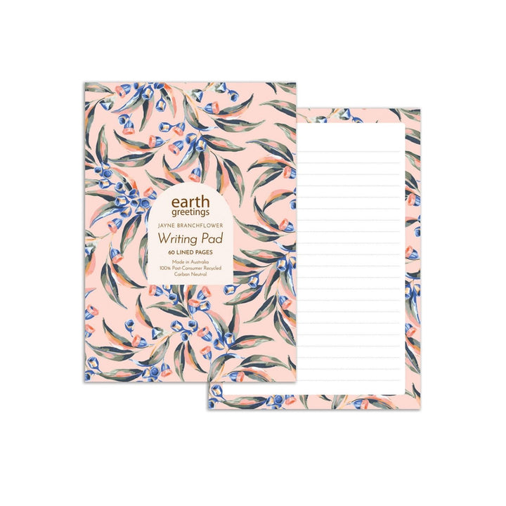 Earth Greetings Gumnut Dance A5 Lined Writing Pad. Eco friendly, Australian Made, 100% recycled writing paper. Write lovely letters and pretty up your desk space with this luxurious A5 Writing Pad.