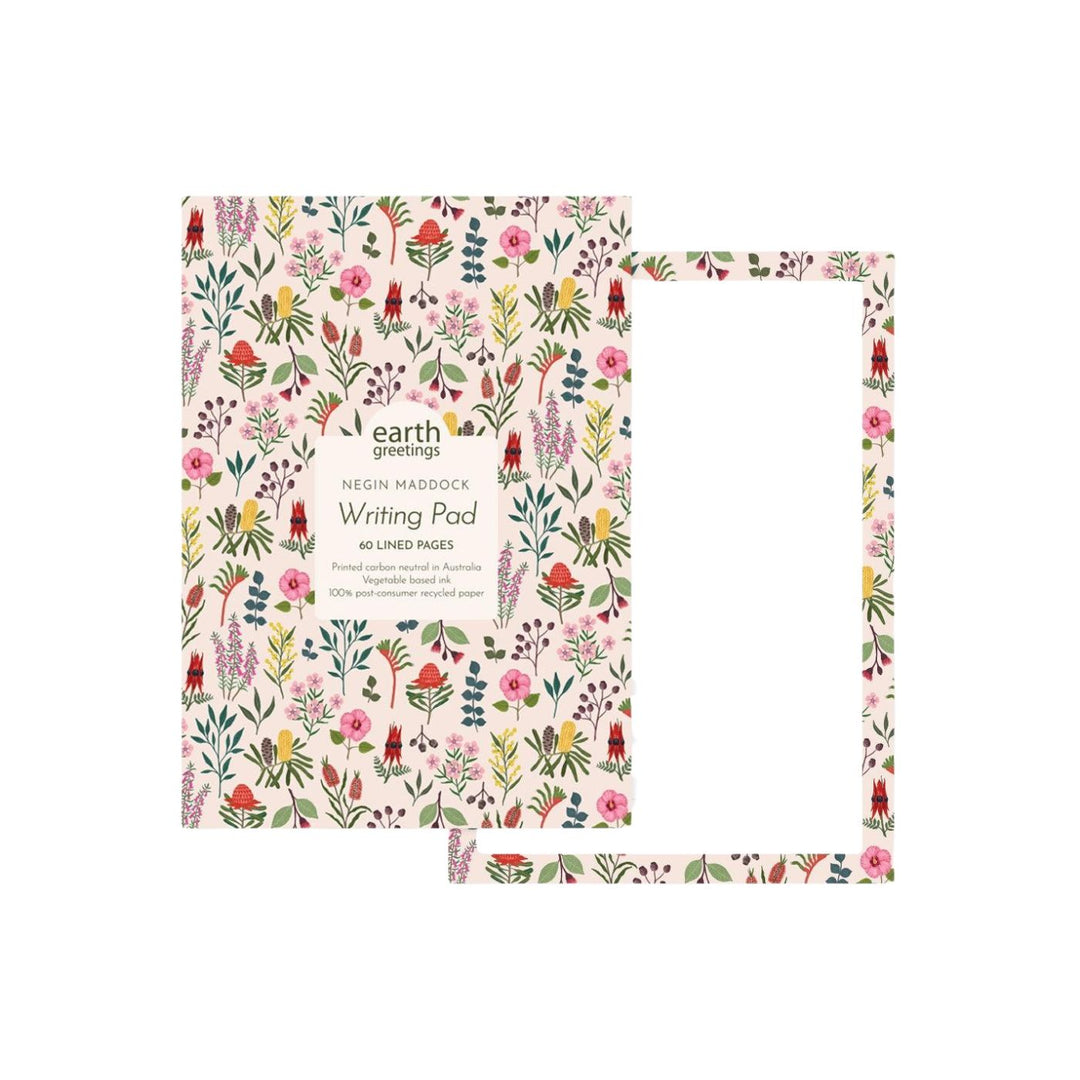Eco friendly, Australian Made, 100% recycled writing paper. Write lovely letters and pretty up your desk space with this luxurious A5 Writing Pad.