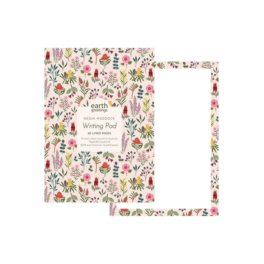 Eco friendly, Australian Made, 100% recycled writing paper. Write lovely letters and pretty up your desk space with this luxurious A5 Writing Pad.