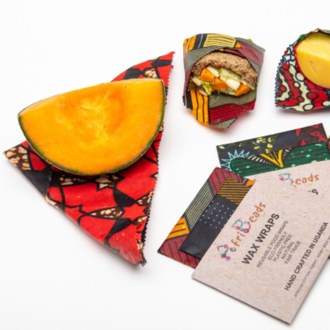 AfriBeads Beeswax Wraps Set. Empowering Ugandan women through fair trade. Every AfriBeads purchase supports sustainable income, education, and community transformation.