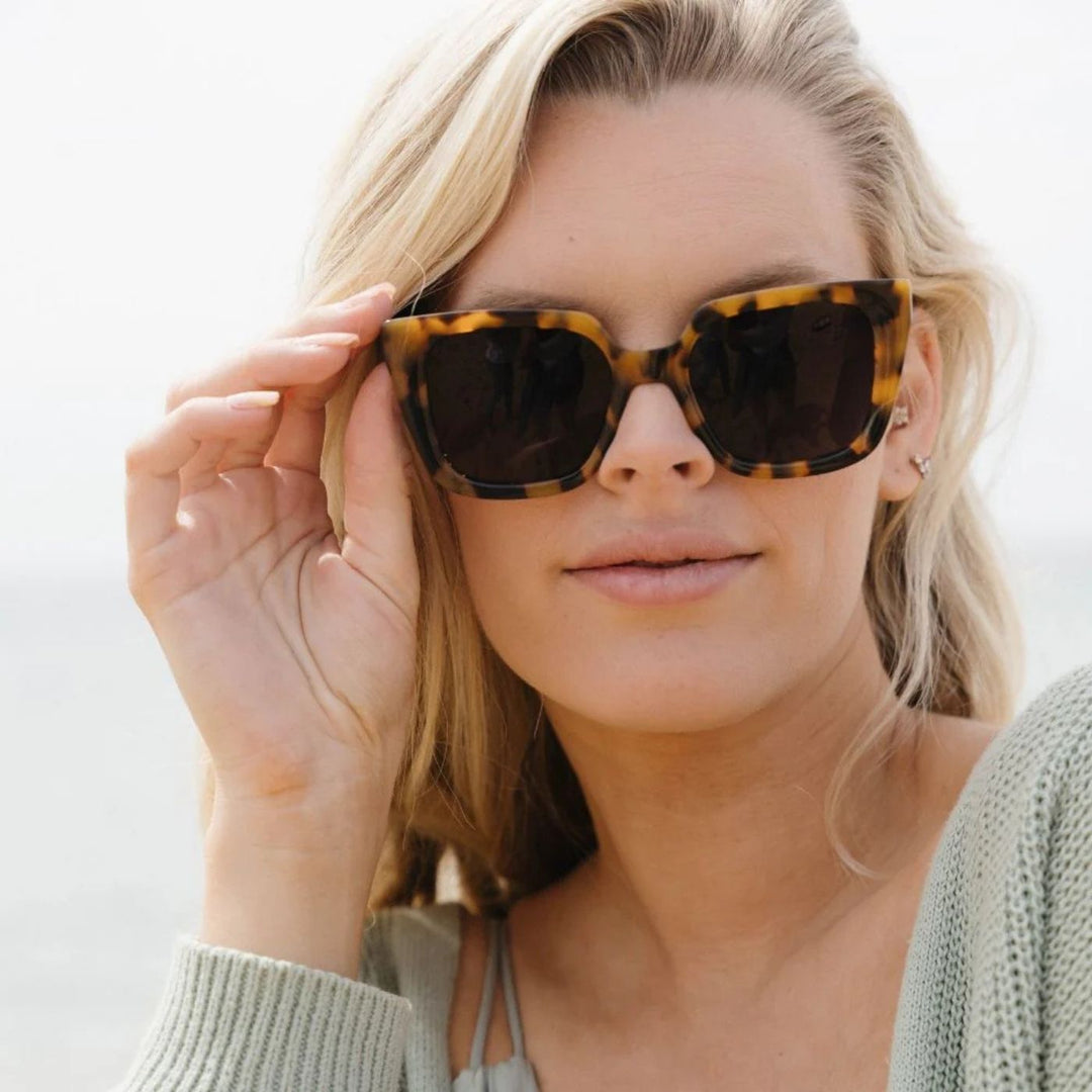 Sustainable Sunglasses - Soluna Mocha Tort. Stylish, sustainable eyewear that gives back — SOEK plants one tree for every pair sold. Look good, do good, and help reforest the planet with every purchase.