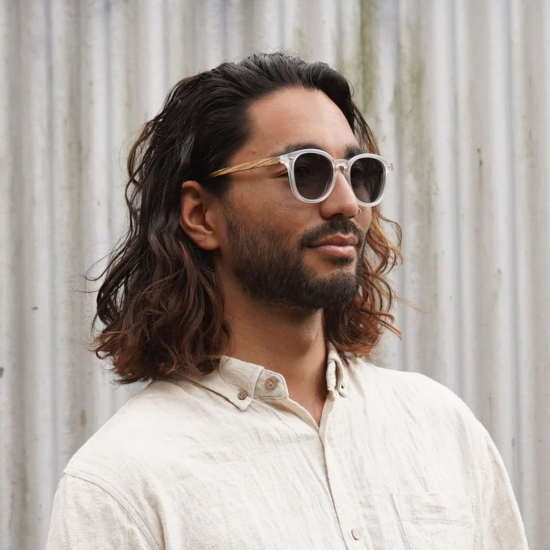 Sustainable Sunglasses - Taine Frost. Stylish, sustainable eyewear that gives back — SOEK plants one tree for every pair sold. Look good, do good, and help reforest the planet with every purchase.
