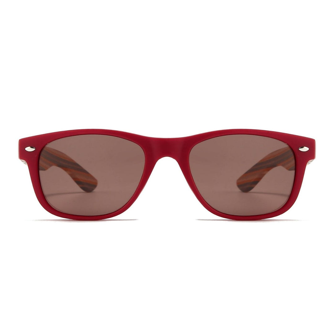 Sustainable SOEK Sunglasses for Kids - Little Avalon Red Sunnies with Polarised Lens for Age 7-10. Stylish, sustainable eyewear that gives back — SOEK plants one tree for every pair sold. Look good, do good, and help reforest the planet with every purchase.