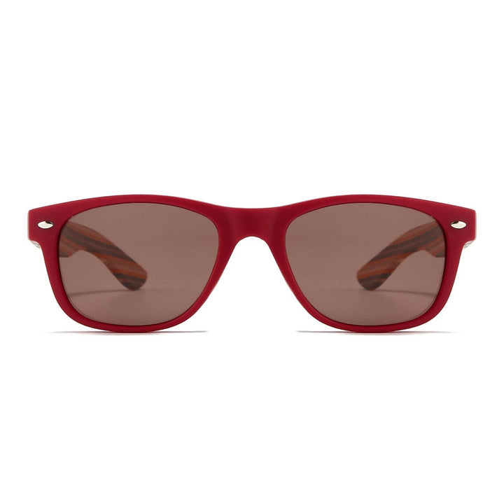 Sustainable SOEK Sunglasses for Kids - Little Avalon Red Sunnies with Polarised Lens for Age 7-10. Stylish, sustainable eyewear that gives back — SOEK plants one tree for every pair sold. Look good, do good, and help reforest the planet with every purchase.