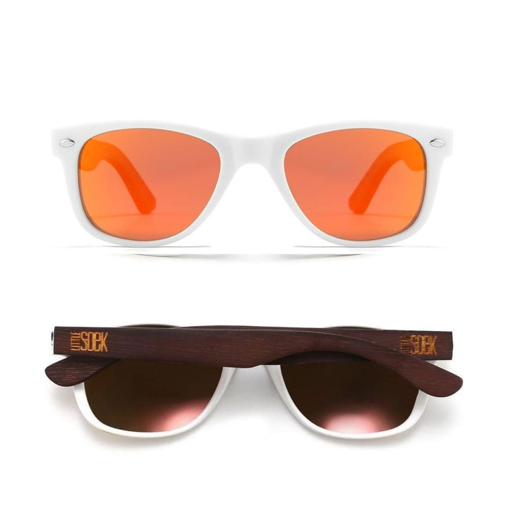 SOEK Sunglasses - Little Bells Kids Sunnies with Red Polarised Lens. Stylish, sustainable eyewear that gives back — SOEK plants one tree for every pair sold. Look good, do good, and help reforest the planet with every purchase.