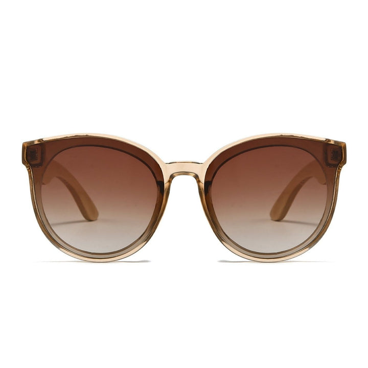 Sustainable Sunglasses - Bella Champagne with Brown Gradient Lens and Maple Arms. Stylish, sustainable eyewear that gives back — SOEK plants one tree for every pair sold. Look good, do good, and help reforest the planet with every purchase