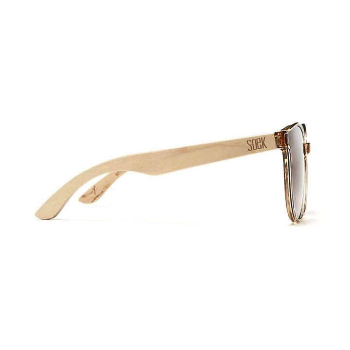 Sustainable Sunglasses - Bella Champagne with Brown Gradient Lens and Maple Arms. Stylish, sustainable eyewear that gives back — SOEK plants one tree for every pair sold. Look good, do good, and help reforest the planet with every purchase