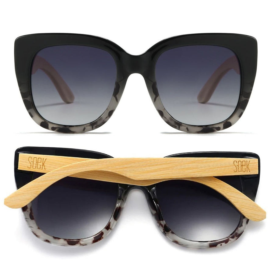 Sustainable Sunglasses - Riviera Black Ivory Tort. Stylish, sustainable eyewear that gives back — SOEK plants one tree for every pair sold. Look good, do good, and help reforest the planet with every purchase.