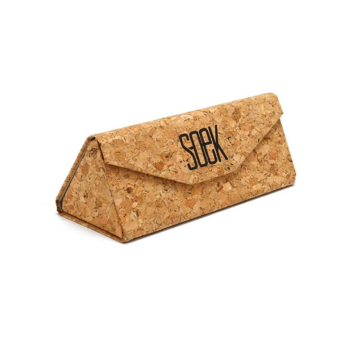 Sustainable SOEK Sunglasses - Includes a 100% biodegradable, foldable cork case for stylish sustainability.