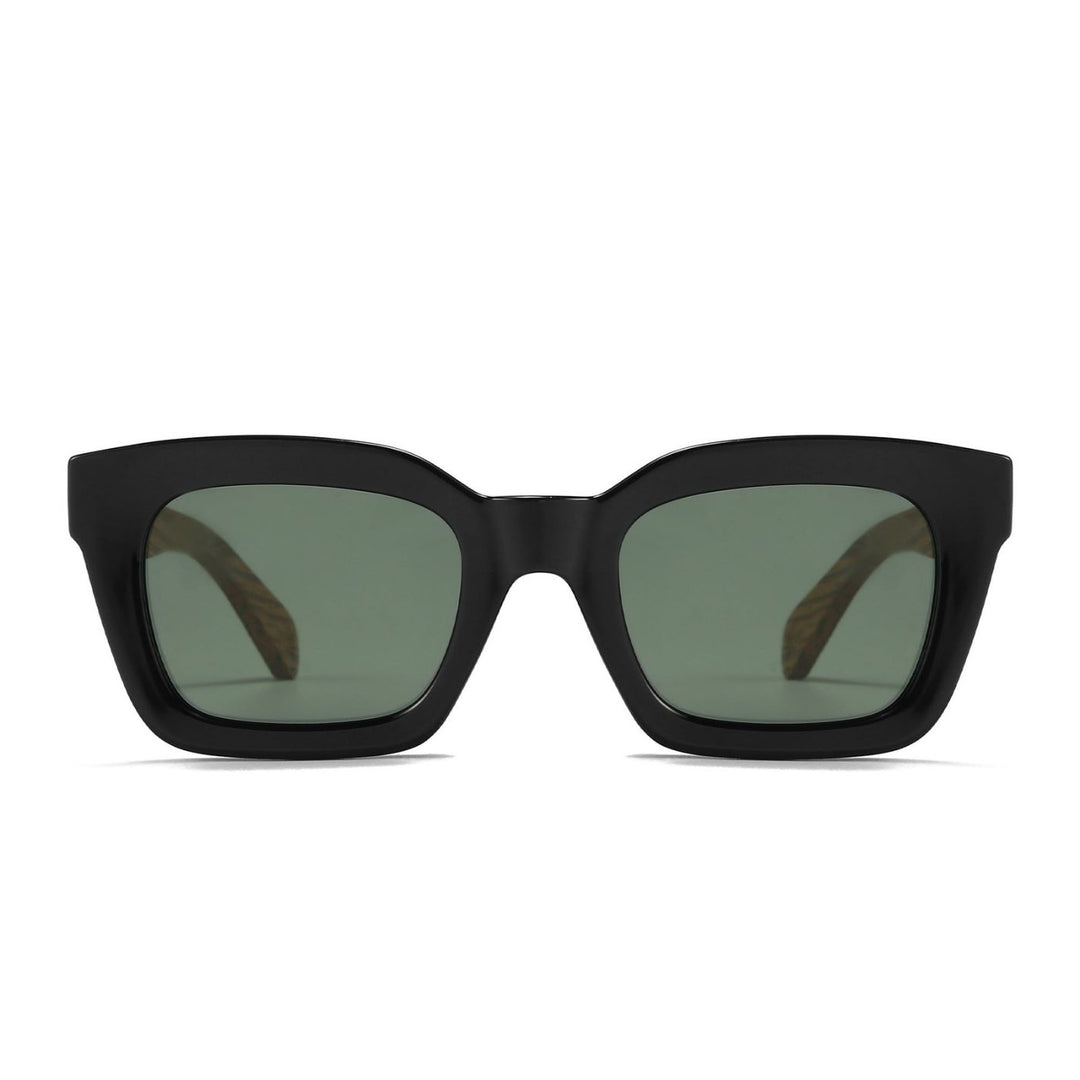 Sustainable Sunglasses - Zahra Midnight with Khaki Polarised Lens and Walnut Arms. Stylish, sustainable eyewear that gives back — SOEK plants one tree for every pair sold. Look good, do good, and help reforest the planet with every purchase.