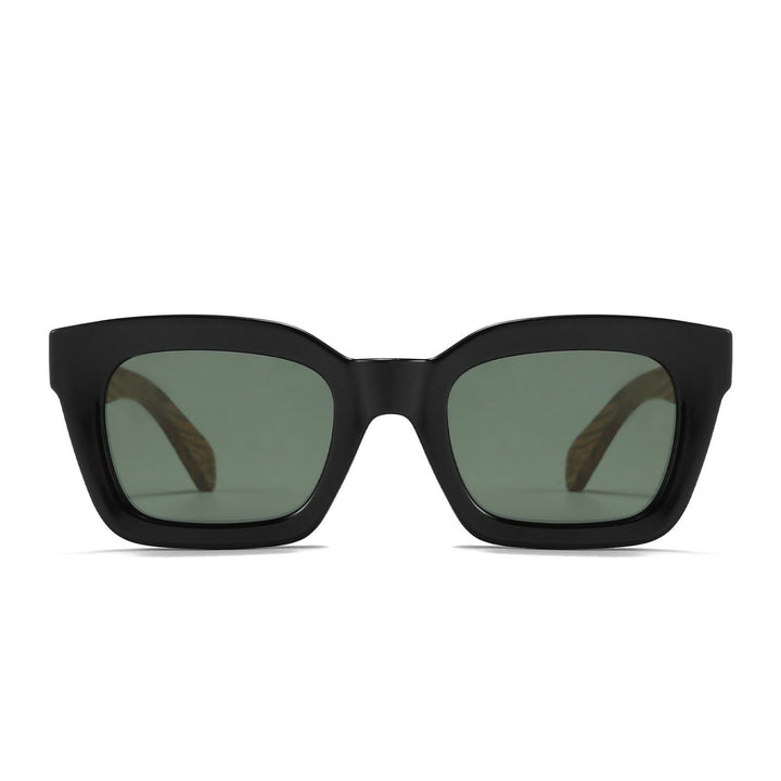 Sustainable Sunglasses - Zahra Midnight with Khaki Polarised Lens and Walnut Arms. Stylish, sustainable eyewear that gives back — SOEK plants one tree for every pair sold. Look good, do good, and help reforest the planet with every purchase.